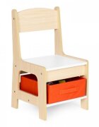 Ecotoys Set masa cu doua scaune pentru copii Natur cu spatiu pentru depozitare si tabla