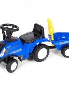 Ecotoys Tractor fara pedale New Holland cu remorca pentru copii 658T Albastru