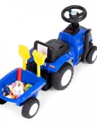 Ecotoys Tractor fara pedale New Holland cu remorca pentru copii 658T Albastru