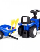 Ecotoys Tractor fara pedale New Holland cu remorca pentru copii 658T Albastru