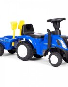 Ecotoys Tractor fara pedale New Holland cu remorca pentru copii 658T Albastru
