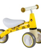 Ecotoys Tricicleta copii fara pedale LB1603 Galben varsta 1-3 ani scaun confortabil si moale roti duble fata functie de blocare a ghidonului sarcina maxima admisa 20 kg