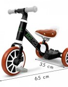 Ecotoys Tricicleta de echilibru 3 in 1 cu pedale pentru copii LC-V1322 Negru transformabila in bicicleta de echilibru inaltime reglabila roti din spuma EVA sarcina maxima admisa 30 de kg