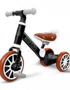Ecotoys Tricicleta de echilibru 3 in 1 cu pedale pentru copii LC-V1322 Negru transformabila in bicicleta de echilibru inaltime reglabila roti din spuma EVA sarcina maxima admisa 30 de kg
