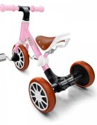 Ecotoys Tricicleta de echilibru 3 in 1 cu pedale pentru copii LC-V1322 Roz transformabila in bicicleta de echilibru inaltime reglabila roti din spuma EVA sarcina maxima admisa 30 de kg