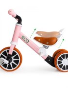 Ecotoys Tricicleta de echilibru 3 in 1 cu pedale pentru copii LC-V1322 Roz transformabila in bicicleta de echilibru inaltime reglabila roti din spuma EVA sarcina maxima admisa 30 de kg