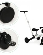 Ecotoys Tricicleta pentru copii Alb cu pedale si maner 2 in 1 roti din cauciuc Eva transformabila in tricicleta clasica