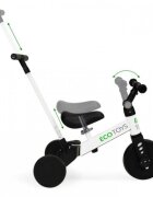Ecotoys Tricicleta pentru copii Alb cu pedale si maner 2 in 1 roti din cauciuc Eva transformabila in tricicleta clasica