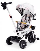 Ecotoys Tricicleta pentru copii Alb multifunctionala scaun rotativ 360 roti din spuma EVA suport pliabil pentru picioare bariera de siguranta maner pentru controlul directiei