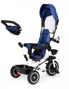 Ecotoys Tricicleta pentru copii Albastru pentru copiii intre 6 luni roti din spuma evaspatar cu husa moale si centura de siguranta in 5 puncte