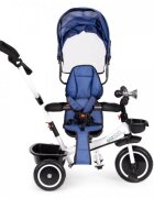 Ecotoys Tricicleta pentru copii Albastru pentru copiii intre 6 luni roti din spuma evaspatar cu husa moale si centura de siguranta in 5 puncte