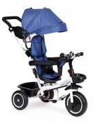 Ecotoys Tricicleta pentru copii Albastru pentru copiii intre 6 luni roti din spuma evaspatar cu husa moale si centura de siguranta in 5 puncte