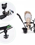 Ecotoys Tricicleta pentru copii JM-066-9 Rosu cu sezut rotativ de la 12 luni roti din spuma Eva suport picioare parasolar ajustabil si detasabil