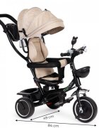 Ecotoys Tricicleta pentru copii JM-066-9 Rosu cu sezut rotativ de la 12 luni roti din spuma Eva suport picioare parasolar ajustabil si detasabil