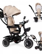 Ecotoys Tricicleta pentru copii JM-066-9 Rosu cu sezut rotativ de la 12 luni roti din spuma Eva suport picioare parasolar ajustabil si detasabil