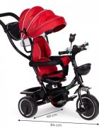 Ecotoys Tricicleta pentru copii JM-066-9 Rosu cu sezut rotativ de la 12 luni roti din spuma Eva suport picioare parasolar ajustabil si detasabil