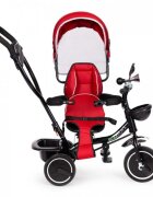 Ecotoys Tricicleta pentru copii JM-066-9 Rosu cu sezut rotativ de la 12 luni roti din spuma Eva suport picioare parasolar ajustabil si detasabil