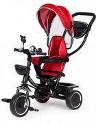 Ecotoys Tricicleta pentru copii JM-066-9 Rosu cu sezut rotativ de la 12 luni roti din spuma Eva suport picioare parasolar ajustabil si detasabil