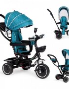Ecotoys Tricicleta pentru copii JM-066-9 Verde cu sezut rotativ de la 12 luni roti din spuma Eva suport picioare parasolar ajustabil si detasabil