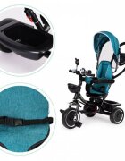 Ecotoys Tricicleta pentru copii JM-066-9 Verde cu sezut rotativ de la 12 luni roti din spuma Eva suport picioare parasolar ajustabil si detasabil