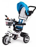 Ecotoys Tricicleta pentru copii Jm-066-9l Albastru cu roti din cauciuc gonflabil scaun reversibil suport picioruse greutate maxim admisa 25 kg