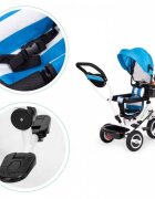 Ecotoys Tricicleta pentru copii Jm-066-9l Albastru cu roti din cauciuc gonflabil scaun reversibil suport picioruse greutate maxim admisa 25 kg