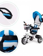 Ecotoys Tricicleta pentru copii Jm-066-9l Albastru cu roti din cauciuc gonflabil scaun reversibil suport picioruse greutate maxim admisa 25 kg