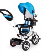 Ecotoys Tricicleta pentru copii Jm-066-9l Albastru cu roti din cauciuc gonflabil scaun reversibil suport picioruse greutate maxim admisa 25 kg