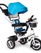 Ecotoys Tricicleta pentru copii Jm-066-9l Albastru cu roti din cauciuc gonflabil scaun reversibil suport picioruse greutate maxim admisa 25 kg