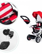 Ecotoys Tricicleta pentru copii Jm-066-9l Rosu cu roti din cauciuc gonflabil scaun reversibil suport picioruse greutate maxim admisa 25 kg