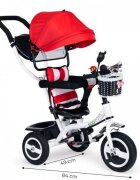 Ecotoys Tricicleta pentru copii Jm-066-9l Rosu cu roti din cauciuc gonflabil scaun reversibil suport picioruse greutate maxim admisa 25 kg