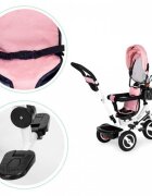 Ecotoys Tricicleta pentru copii Jm-066-9l Roz cu roti din cauciuc gonflabil scaun reversibil suport picioruse greutate maxim admisa 25 kg