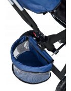 Ecotoys Tricicleta pentru copii Jm-068-17 Albastra cu sezut rotativ spatar reglabil in 4 pozitii roti din cauciuc frana si greutate maxim admisa 25 kg