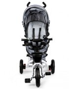 Ecotoys Tricicleta pentru copii Jm-068-17 Gri cu sezut rotativ spatar reglabil in 4 pozitii roti din cauciuc frana si greutate maxim admisa 25 kg
