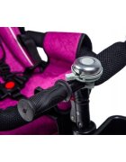 Ecotoys Tricicleta pentru copii Jm-068-17 Roz cu sezut rotativ spatar reglabil in 4 pozitii roti din cauciuc frana si greutate maxim admisa 25 kg