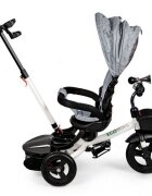 Ecotoys Tricicleta pentru copii JM-311 Gri cu sezut reversibil de la 12 luni pana la 25 kg spatar reglabil pozitie de somn si sezut rotativ