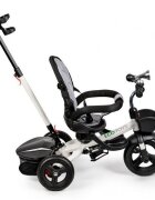 Ecotoys Tricicleta pentru copii JM-311 Gri cu sezut reversibil de la 12 luni pana la 25 kg spatar reglabil pozitie de somn si sezut rotativ