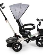 Ecotoys Tricicleta pentru copii JM-311 Gri cu sezut reversibil de la 12 luni pana la 25 kg spatar reglabil pozitie de somn si sezut rotativ