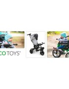 Ecotoys Tricicleta pentru copii JM-311 Gri cu sezut reversibil de la 12 luni pana la 25 kg spatar reglabil pozitie de somn si sezut rotativ