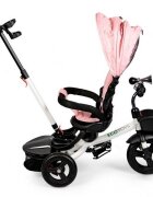 Ecotoys Tricicleta pentru copii JM-311 Roz cu sezut reversibil de la 12 luni pana la 25 kg spatar reglabil pozitie de somn si sezut rotativ