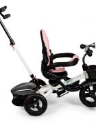 Ecotoys Tricicleta pentru copii JM-311 Roz cu sezut reversibil de la 12 luni pana la 25 kg spatar reglabil pozitie de somn si sezut rotativ