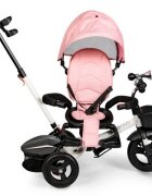 Ecotoys Tricicleta pentru copii JM-311 Roz cu sezut reversibil de la 12 luni pana la 25 kg spatar reglabil pozitie de somn si sezut rotativ