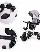 Ecotoys Tricicleta pentru copii Jm-322 Gri cu sezut reversibil frana roti din spuma Eva suport pentru picioare greutate admisa 25 kg
