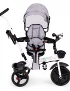 Ecotoys Tricicleta pentru copii Jm-322 Gri cu sezut reversibil frana roti din spuma Eva suport pentru picioare greutate admisa 25 kg