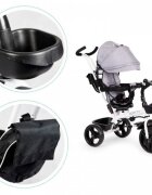 Ecotoys Tricicleta pentru copii Jm-322 Gri cu sezut reversibil frana roti din spuma Eva suport pentru picioare greutate admisa 25 kg