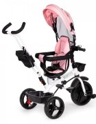 Ecotoys Tricicleta pentru copii Jm-322 Roz cu sezut reversibil frana roti din spuma Eva suport pentru picioare greutate admisa 25 kg
