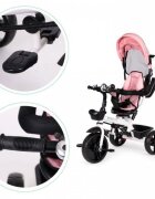 Ecotoys Tricicleta pentru copii Jm-322 Roz cu sezut reversibil frana roti din spuma Eva suport pentru picioare greutate admisa 25 kg