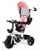 Ecotoys Tricicleta pentru copii Jm-322 Roz cu sezut reversibil frana roti din spuma Eva suport pentru picioare greutate admisa 25 kg