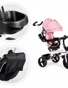 Ecotoys Tricicleta pentru copii Jm-322 Roz cu sezut reversibil frana roti din spuma Eva suport pentru picioare greutate admisa 25 kg