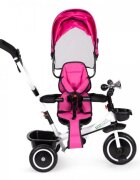 Ecotoys Tricicleta pentru copii Roz cu sezut reversibil pentru copiii intre 6 luni roti din spuma evaspatar cu husa moale si centura de siguranta in 5 puncte